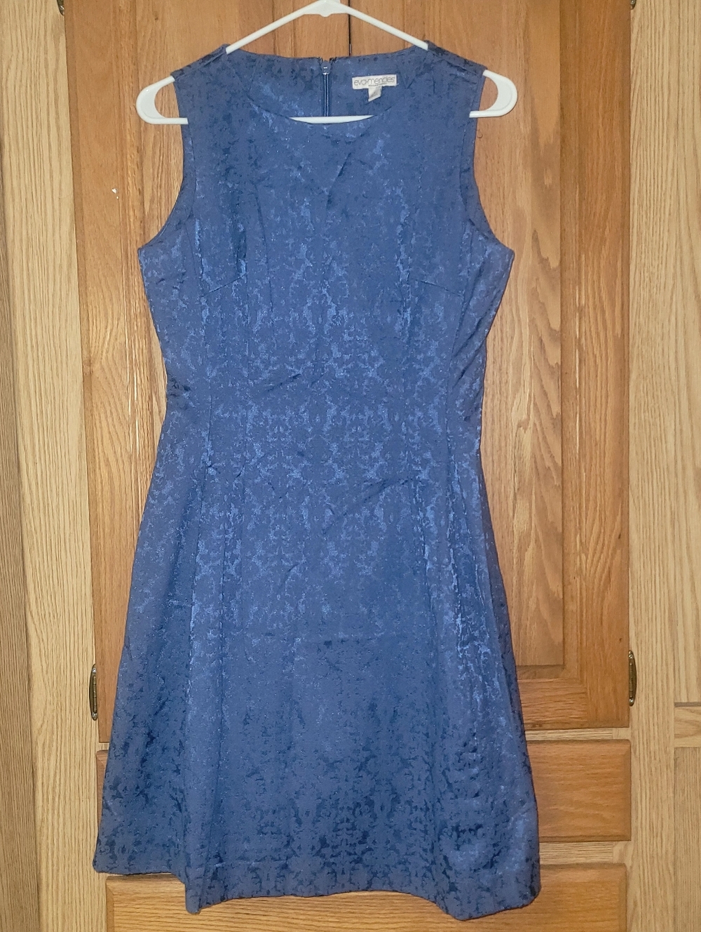 Eva Mendes Brocade Blue Dress, Size 8